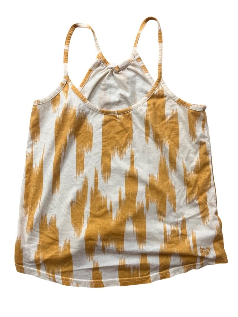 Roxy Aztec Boho-Chic Womens Tank Top XS Yellow Indie 90s Skater Surf Girl Vibe
